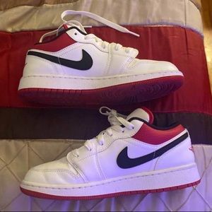 Air Jordan 1 lows GS white gym red
